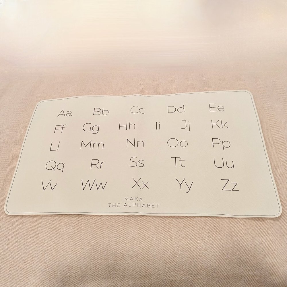 NWT Alphabet Playmat Desk Mat Placemat SMALL (Eco Leather, Wipeable, Handmade)